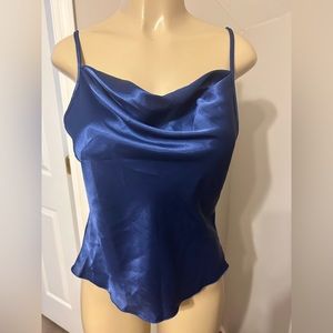 Blue cammie tank satin blouse. Brand new with tags